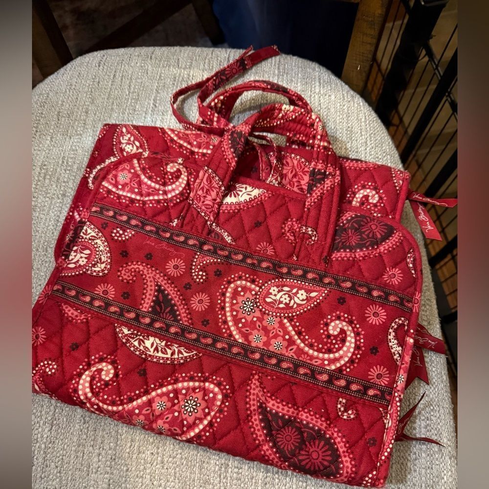Vintage red Vera Bradley makeup travel bag